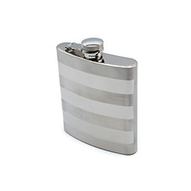 Frascos de licor de calidad superior, Modern Stripe Silver, 236.58ml (8oz)