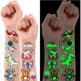 Partywind - Tatuajes temporales luminosos para niños, suministros de fiesta