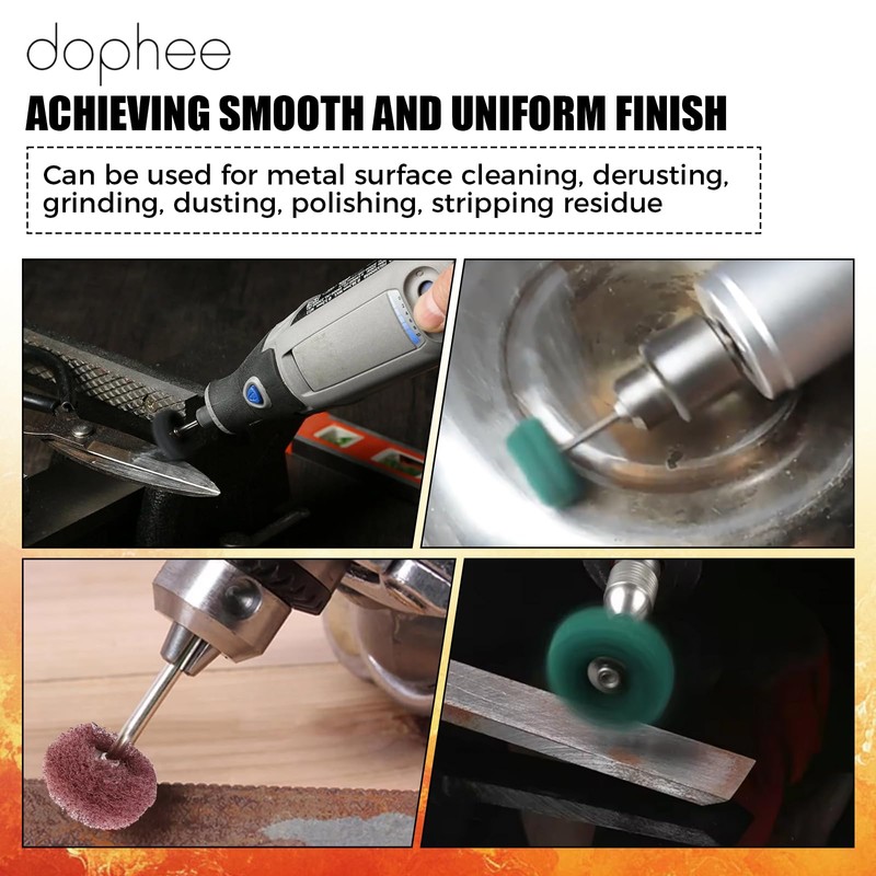 dophee 100Pcs Abrasive Buffing Wheels, Mini 25mm/1" Scouring Pad Polishing