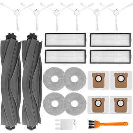 Accessories Kit for Dreame L10 Ultra / L10s Ultra Robot Vacuum, 2 Main Brushes 4 HEPA Filters 4 Mop Pads 4 Vacuum Bags 6 Side Brushes 2 Cleaning Brush, 22 Pack Replacement Parts