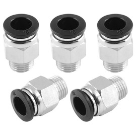 Qjaiune 5Pcs Male Straight Push to Connect Fittings 10mm Tube OD x 1/4 inch NPT Thread, Air Push Connect Tool Pneumatic Hose Fittings
