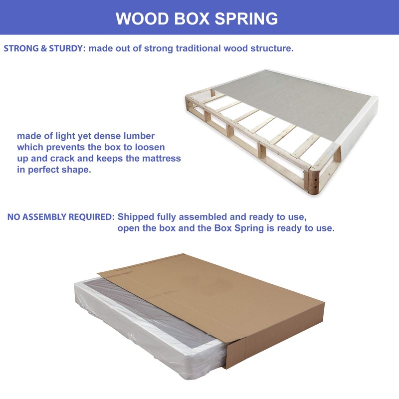 Mattress Solution 8-Inch Split Wood Traditional Boxspring/Foundation,Twin