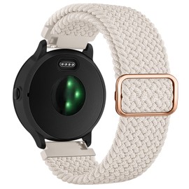 Braided Stretchy Nylon Strap Compatible With Garmin Forerunner 55/645/245, 20mm Band for Forerunner Watches (Starlight)