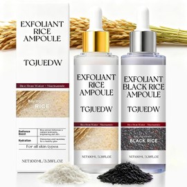 Peel Shot Glow Rice Ampoule Duo, Black & White Rice Peeling Ampoule, New Soft Rice Exfoliating Face and Body Black and White Rice Exfoliant for All Skin Types -2PCS | 3.38 Fl Oz Each.