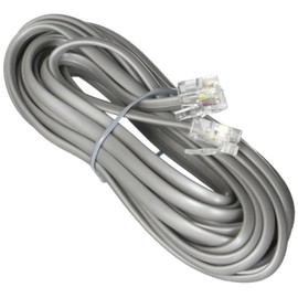 1st Choice Telephone Line Cord Heavy Duty Silver Satin 4 Conductor 14-ft
