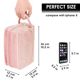 Toiletry Bag for Men Hanging Dopp Kit Water Resistant Shaving Bag Small Toiletry Bag for Traveling (Denim Pure Pink)