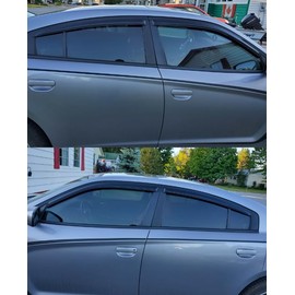 Smoke Tinted Window Sun Rain Visors Vent Guard Wind Deflector Shade Compatible with Dodge Charger 2011-2021