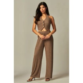 Conjunto Set Top Halter Y Pantalón Elásticos 2 Piezas