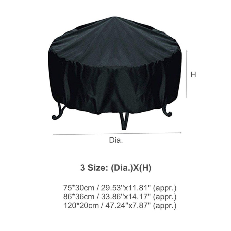 Baogu Cover for round patios, fire pit covers (3XL (148