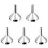 5 Pcs Mini Metal Funnels, Silver Aluminium & Stainless Steel