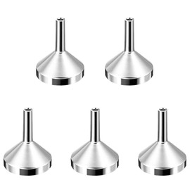5 Pcs Mini Metal Funnels, Silver Aluminium & Stainless Steel Funnels for Essential Oils, Spices, Bottles, and Flasks