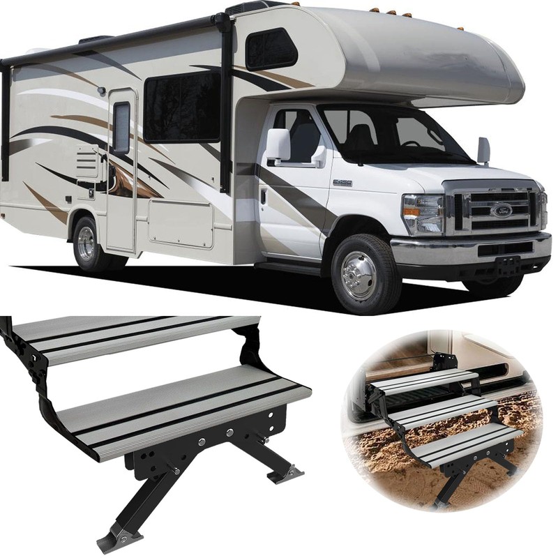 RV Step Stabilizer Kit for Travel Trailers and Motorhomes, RV