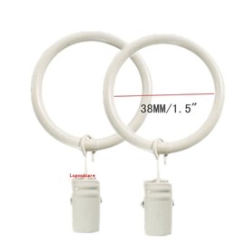 Lsgoodcare 60 clips de cortina con anillos blancos de 1.5 pulgadas, clip decorativo de metal fuerte, anillos de clip de cortina inoxidables