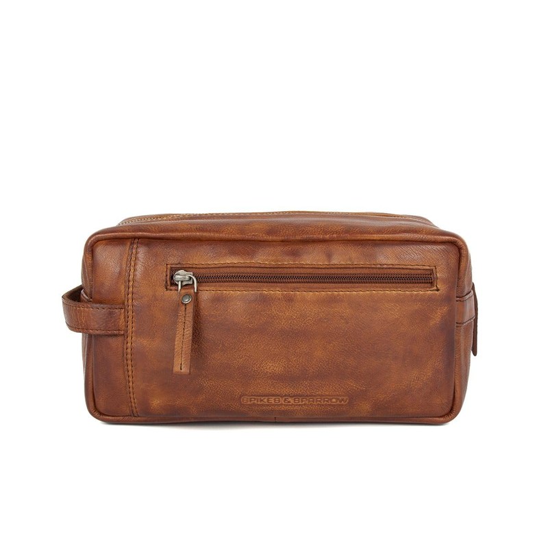 SPIKES & SPARROW Toiletry Bag Genuine Leather Men's 021826, Cognac,