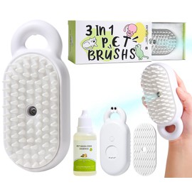 Cat Steam Brush, Pet Steam Brush, Spray Comb for Cats Massage Shedding,Water Brush for Dogs/Cats Steaming Cat Grooming Brush for Removing Tangled and Loose Hair Steam Brush for Cats (White)