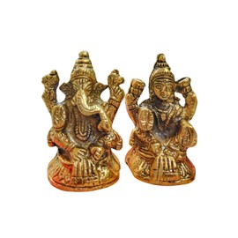 Wonder Care Lakshmi Ganesh Decorations for Home & Office | Metal Laxmi Ganesh Statue for Diwali & Puja | Ganesh Idol for Car | Home Decor & Return Gift