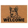 Welcome Doormat Coco Coir Door Mat Gift Welcome Peeking Corgi