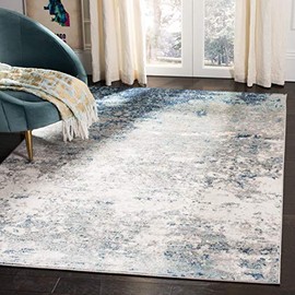 Safavieh Brentwood Collection BNT822F Area Rug, 5' Square, Light Grey/Blue