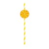 Lemon Biodegradable Paper Straws，Lemon Birthday Party Striped Decorative Straws -