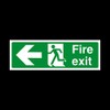 25x Fire Exit Arrow Left Sign 300mm x 100mm -