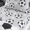 Catherine Lansfield Brushed Cotton Football Stars Double Fitted Sheet Grey
