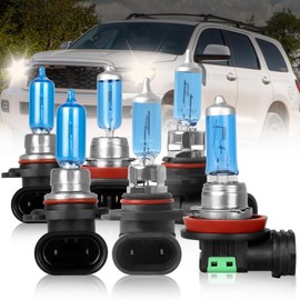 NSDXCT Fit For Toyota Sequoia 2008-2017 Halogen Headlight Bulbs 9005 High Beam+H11 Low Beam Headlight Bulbs+9145 Fog Light Bulbs, Car Replacement Bulb Plug and Play, 6PCS