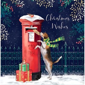 Noel Tatt Charity Christmas Cards Pack of 10 - Charity Christmas Cards with Dog, Robins and Post Box Design - Eco-Friendly Xmas Cards Multipack with Envelopes
