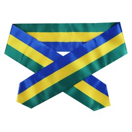 SNUWITH Gabon Flag Graduation Sash/Stole/Scarf 180X13CM Double Sided for Study Aboard International Students Graduation Decoration Item Gift
