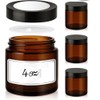 4 oz Glass Jars with Lids, 4 Pack Amber Small
