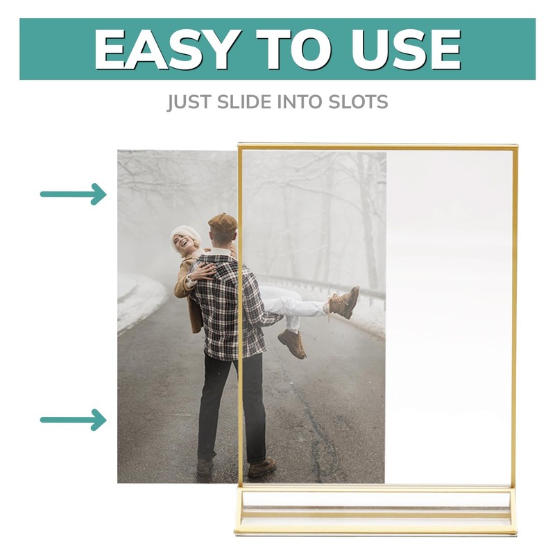 PBF 8.5x11 Acrylic Picture Frame Display Stand | Vertical Clear