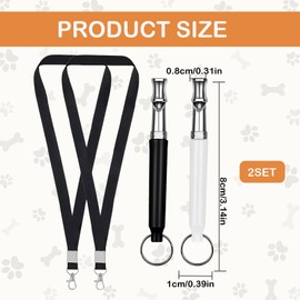afhgdjr Pack of 2 Dog Whistles Rütter Recall Training Aids for Dogs, Training Aids for Dogs Whistles, Aid Whistle Dog Return Call, Ultrasonic Dog Whistle (Black, White)