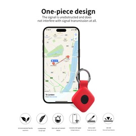 Schutzhülle für Tile Mate 2022/2024, Anti-Verlust-Tracker mit Silikon-Schlüsselanhänger, langlebig und stilvoll, wasserdicht, sturzsicher, Rot, 2 Stück