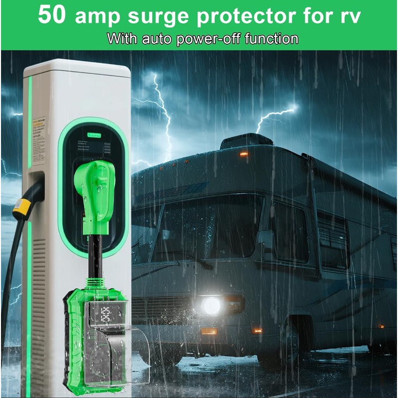 16000 J RV Surge Protectors 50 Amp with Auto Shutoff,Rv