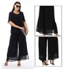 Women's 2 Piece Chiffon Sets Outfits Flowy Ruffle Layers Casual
