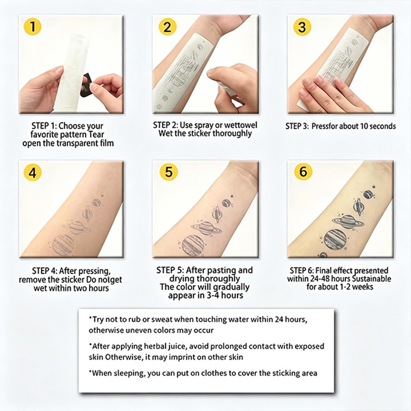 Hana Temporary Tattoos for Women Henna Small Semi-permanent Tattoo