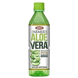 OKF Aloe Vera Drink in 16.9 Ounce Bottles (Original, 6 Pack)
