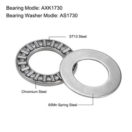 sourcing map AXK1730 Thrust Needle Roller Bearings with Washers 17mm Bore 30mm OD 2mm Width 2pcs