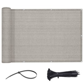 LOVE STORY Balcony Privacy Screen,3.3'x19.5' Deck Shield Screen Fence Cover,UV Protection and Weather-Resistant,3FT Height for Deck, Patio, Backyard, Outdoor Pool, Porch, Railing (Beige Anthracite)