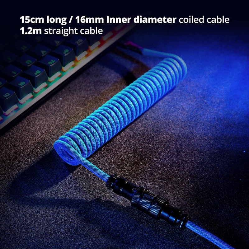 GUNMJO Pro Custom Coiled USB C Cable for Gaming Keyboard,