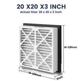 [2 Pack] 20x20x3 MERV13 Pleated Air Filter for Return Air Grille Ceiling Grille Wall Mount Grille AC Furnace Filter HVAC filter Compatible with Most Return Air Grilles, Honeywell Zephyr Filtration VGF