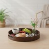 Round Trays Home Decor, 11.8" Large Round Wood Tray for