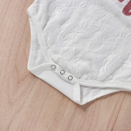 ATCTBOGFS Baby Girls 1st First Birthday Outfits Cotton Romper TuTu Skirt Set with Sequins Bowknot Headband 3Pcs