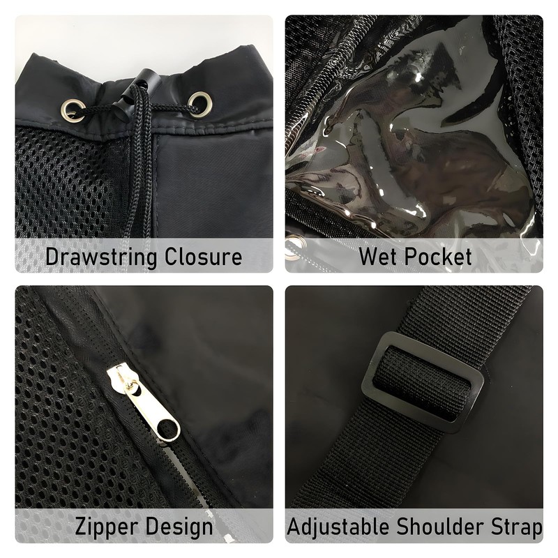 ZCOINS Unisex Swim Bag (Black)