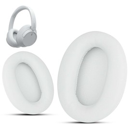 Krone Kalpasmos Replacement Earpads Compatible with Sony WH-CH720N, Protein Leather Memory Foam Replacement Ear Cushion, White