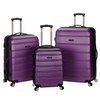 Rockland Melbourne Hardside Expandable Spinner Wheel Luggage, Purple, 3-Piece Set