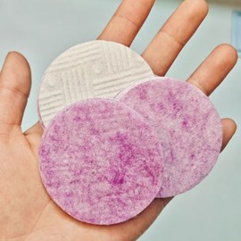 Korean Purple Onion Thick Cotton Pads for Skin Pack, Makeup Removal, Skin Care & Exfoliation (6cm) Cotton Pad 15ea