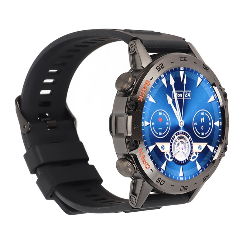 Black Outdoor Smartwatch with Speaker Waterproof Dustproof LCD Bluetooth Intelligent
