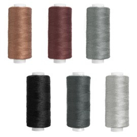 Quacc 6 Colors Sewing Thread Kit Strong Polyester Quilting Thread 393 Yards Per Spools for Machine DIY Hand Sewing (Black Series)