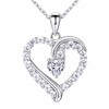 Billie Bijoux Heart Necklaces for Women Birthstone 925 Sterling Silver