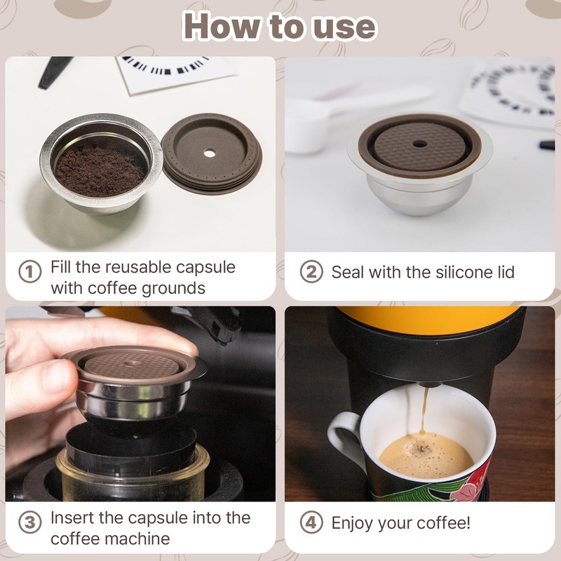 Reusable Capsules Compatible with Nespresso Vertuo Next/Vertuo POP, Stainless Steel